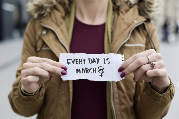 woman and text every day is march 8 - Photo, Image