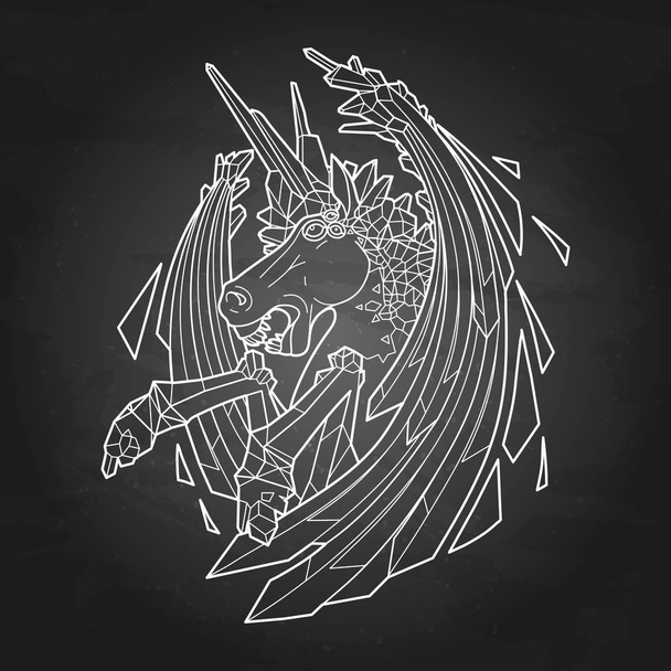 Unicornio demoníaco gráfico
 - Vector, Imagen