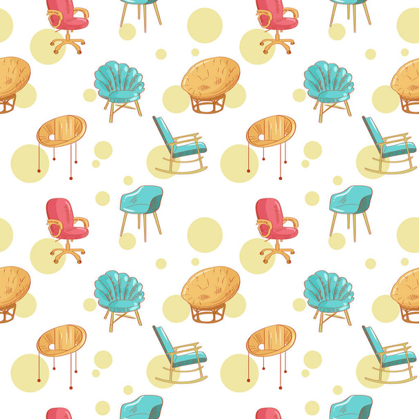 Seamless pattern with chairs.  - Vektori, kuva