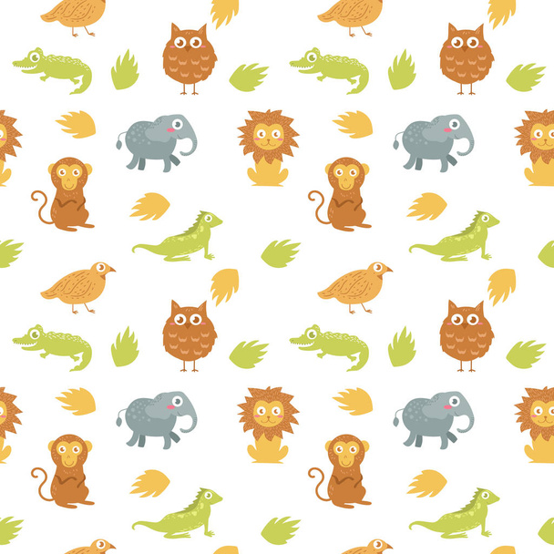 Children's animal seamless pattern.  - Vector, afbeelding
