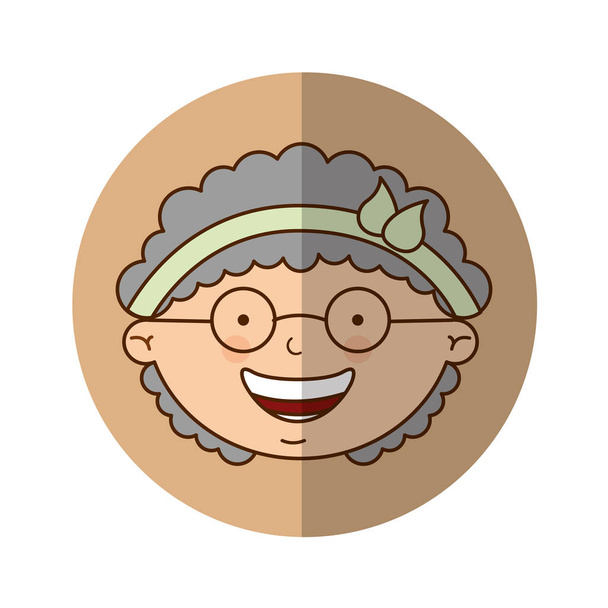 sevimli büyükanne karakter simgesi - Vektör, Görsel