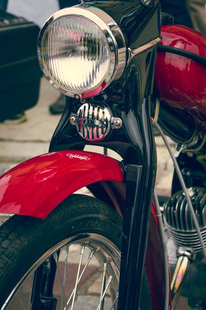 Motorcycle historic, headlight - Photo, Image