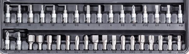 Set of hand tools in box - Фото, изображение
