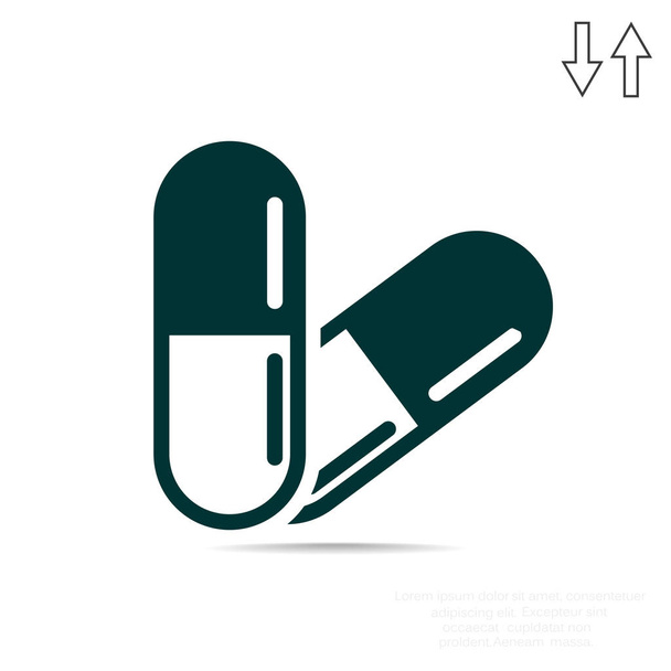 Pills and capsules icon - Vector, afbeelding