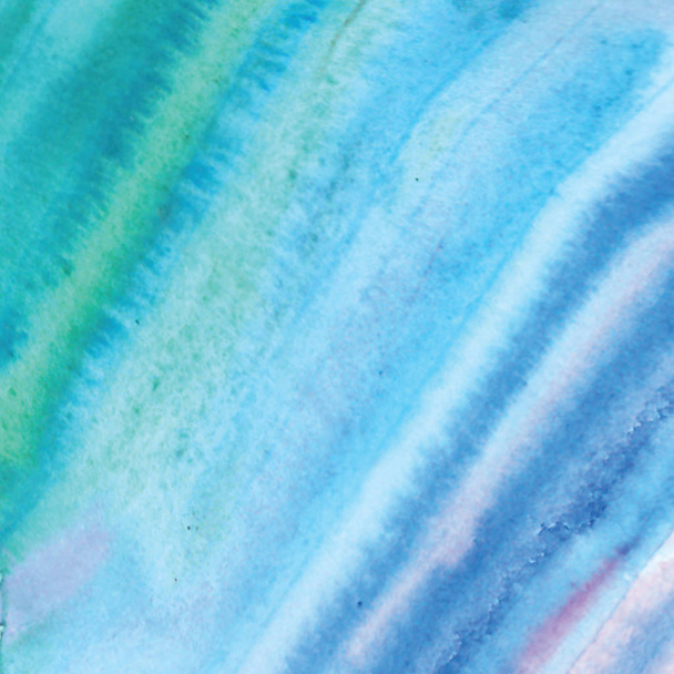 Handmade Painting watercolor blue sea, paper texture - Foto, immagini