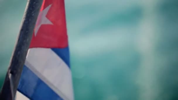 Cuba flag on a boat - Filmmaterial, Video