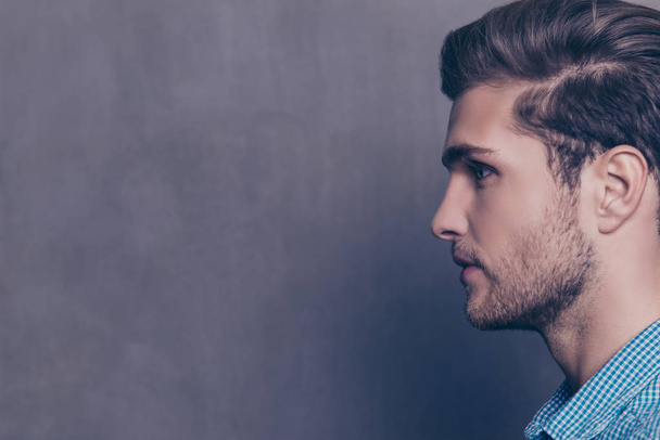 Side view portrait of young handsome confident  guy - Фото, изображение
