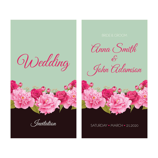 Wedding invitation, thank you card, save the date cards. EPS 10 - Vector, Image