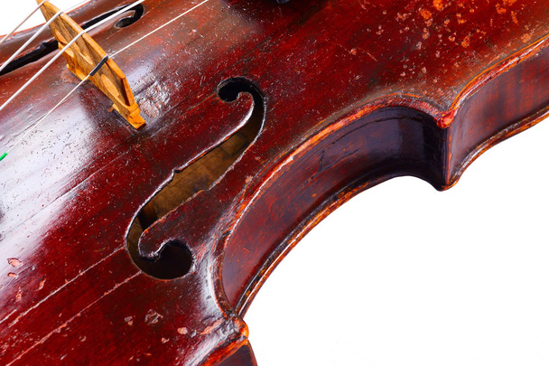 una imagen de violín en el fondo blanco de cerca
 - Foto, Imagen