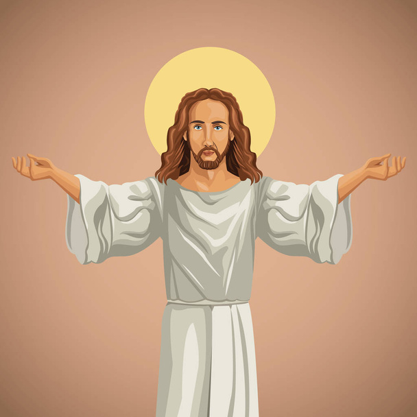 Jesus Cristo religiosa rezando imagem
 - Vetor, Imagem