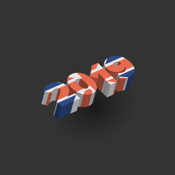 Uusi vuosi merkki Yhdistyneen kuningaskunnan lipun rakenne
 - Vektori, kuva