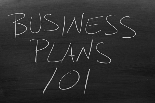 Business Plans 101 On A Blackboard - Foto, Bild