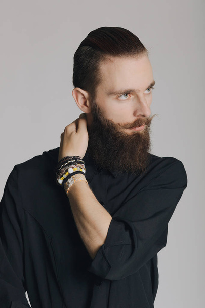 Hipster style bearded man - Photo, image