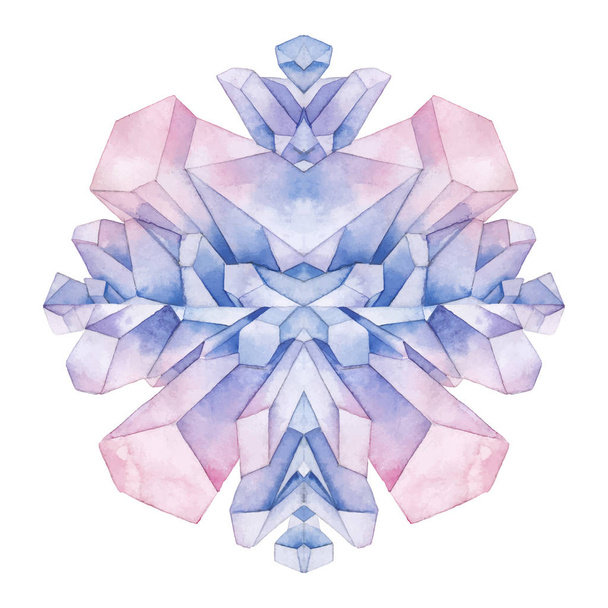 Watercolor pastel colored crystals - Vector, Image