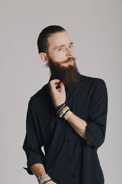 Hipster style bearded man - Foto, Imagem
