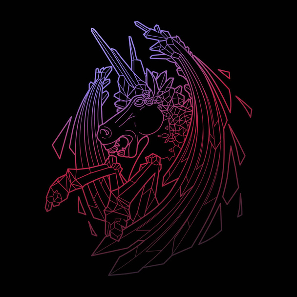 Graphic demonic unicorn - Vector, Image