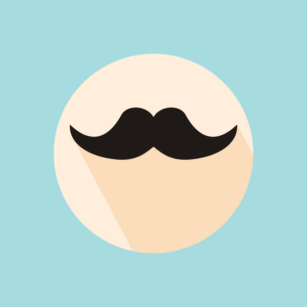 Mustache. Hipster symbol. Flat style with long shadow - Vektori, kuva