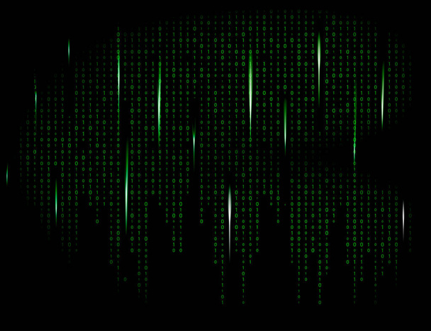bináris kód nulla egy mátrix zöld háttér tapéta szép banner - Vektor, kép