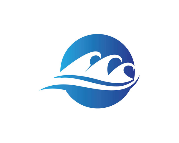 Wave water beach or sea blue logo template - Vector, Image