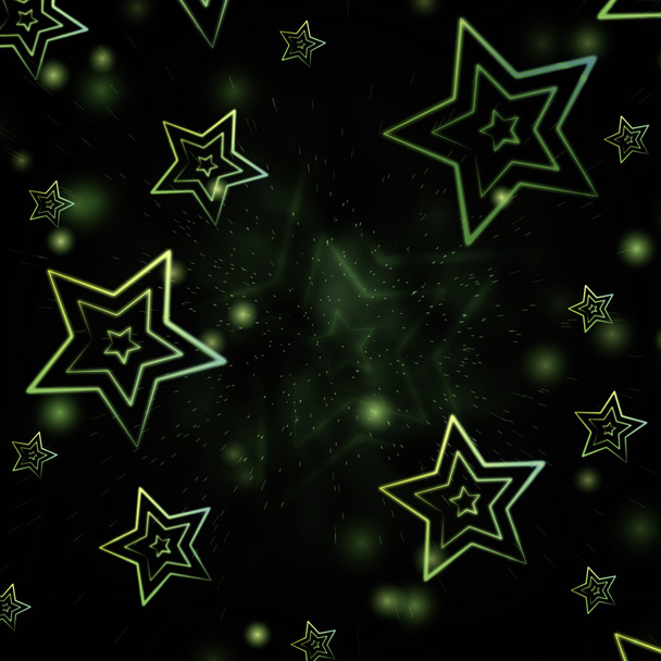 Abstract green background with white stars - Photo, Image