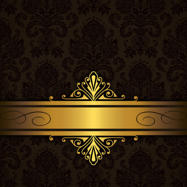 Decorative background with golden border. - Foto, Imagem