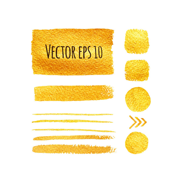Conjunto de pinceladas doradas
 - Vector, Imagen