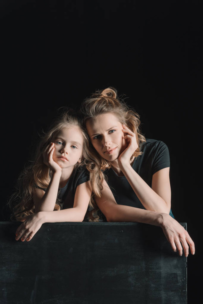 stylish daughter and mother  - Fotoğraf, Görsel