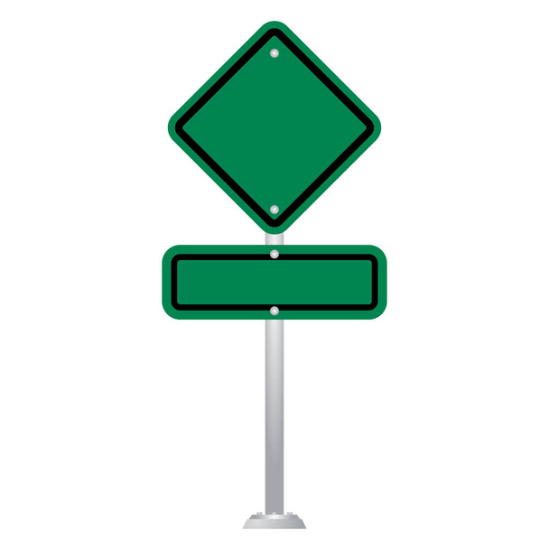 green Blank Road Sign Board vector - Vector, Image
