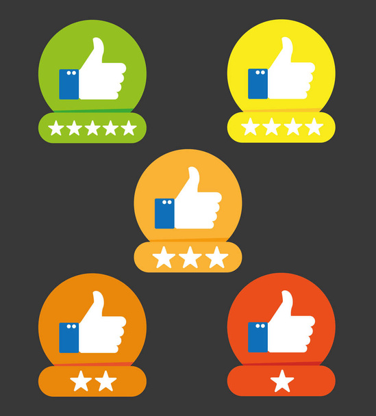 Consumer rating flat icon - Vector, Image