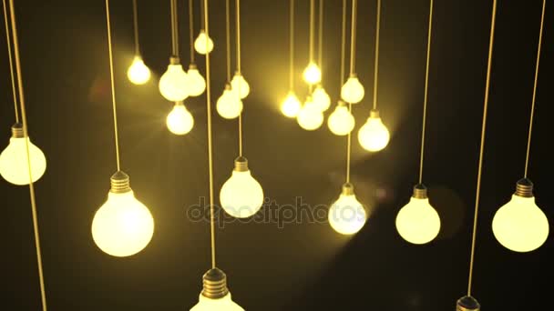 Light bulbs. 3d animation - Video, Çekim