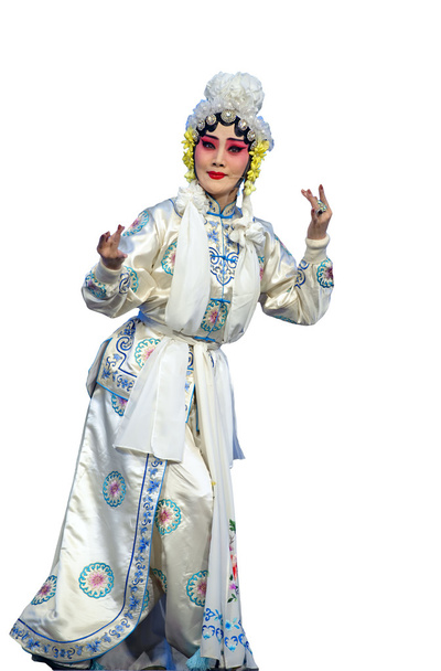 Pretty chinese taditional opera actress with white isolated background - Fotoğraf, Görsel