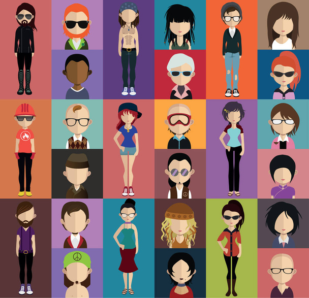 Set di avatar diversi
  - Vettoriali, immagini
