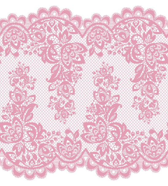 Seamless Pink Vector Lace Pattern - Wektor, obraz