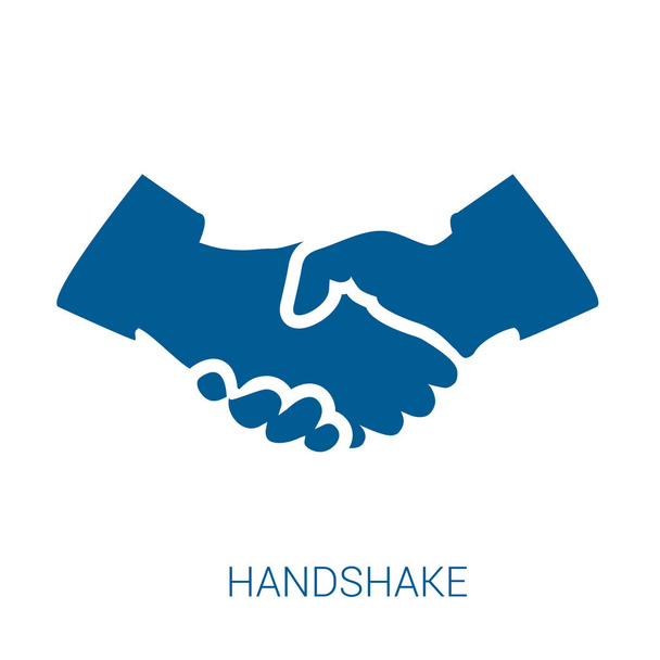 Handshake vetor azul ícone plana
  - Vetor, Imagem