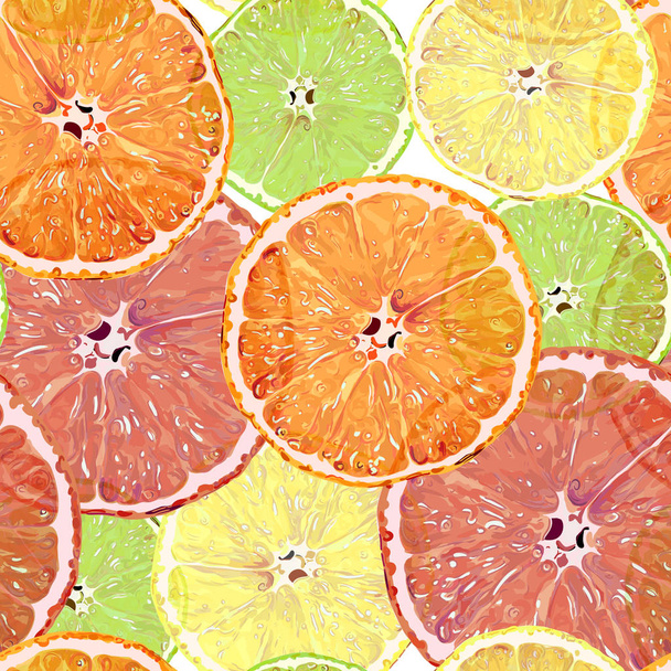 柑橘類のパターンをシームレスなベクトル - ベクター画像