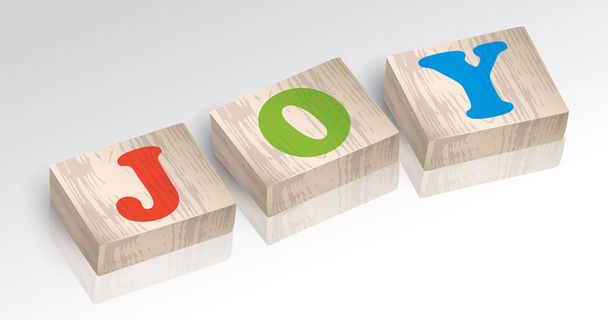 Word JOY compuesto de bloques de alfabeto colorido vector ilustración
 - Vector, Imagen