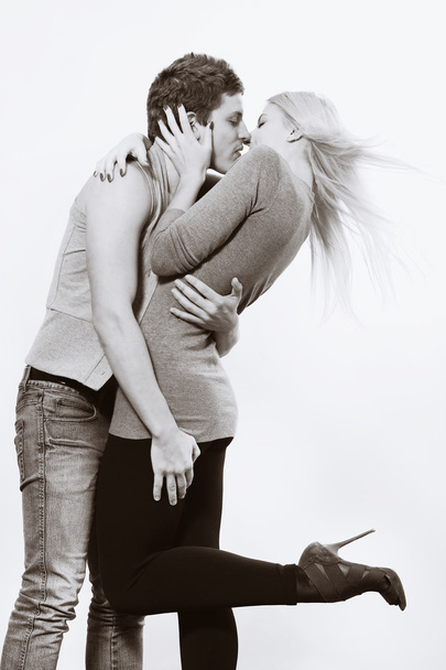Passionate couple, sepia toned - Фото, изображение