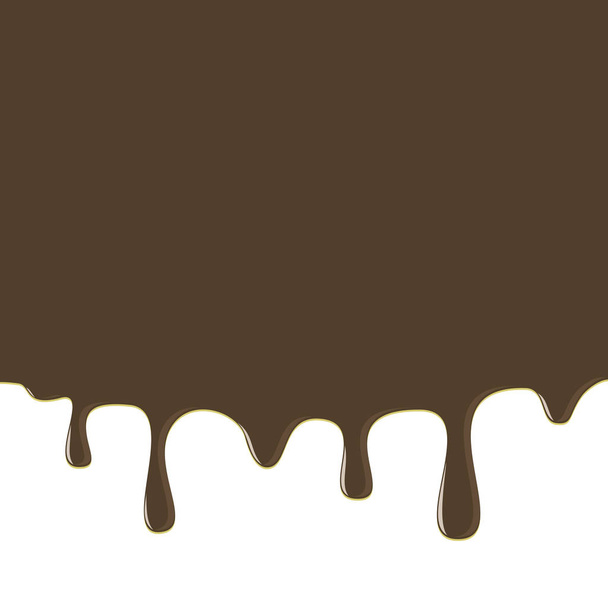 Goteo de donut o helado esmalte de fondo. Chocolate líquido dulce flujo, sabroso postre goteo que fluye. Ilustración vectorial eps8 con espacio en blanco
. - Vector, imagen