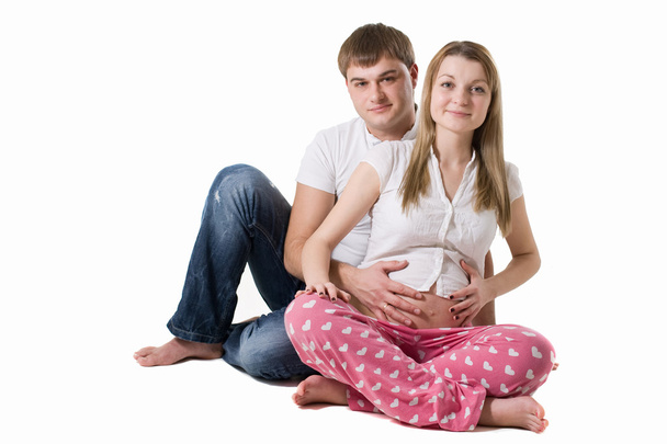 Happy pregnant couple - Foto, afbeelding