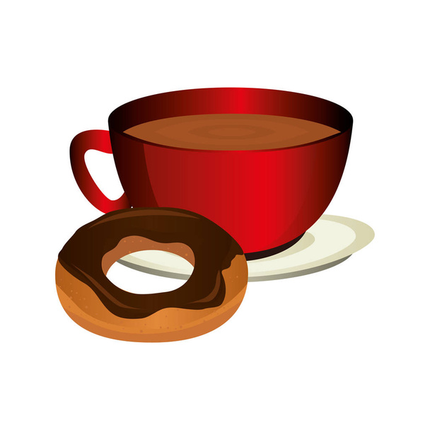 taza de café bebida aislado icono - Vector, Imagen