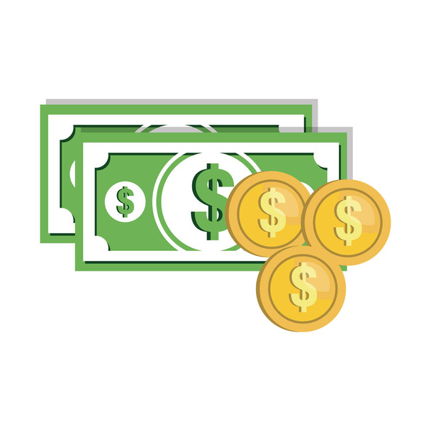 bills money isolated icon - Vector, Image