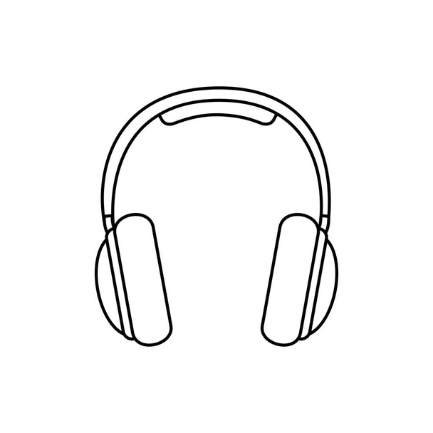 silueta auriculares de música icono plano
 - Vector, imagen