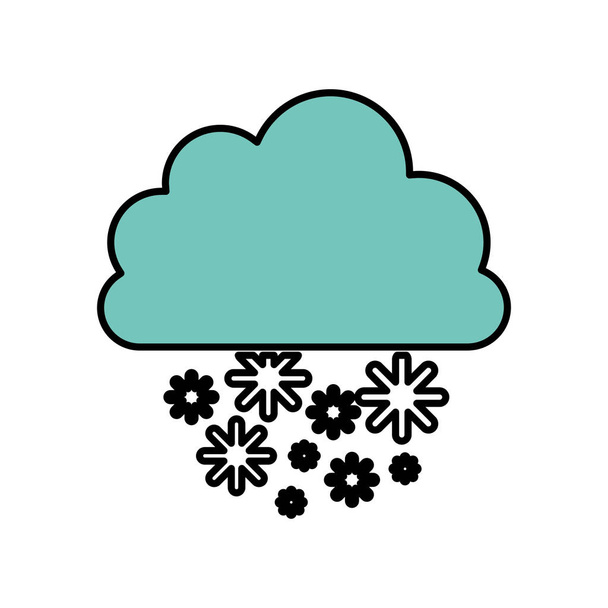nube azul nevando icono
 - Vector, Imagen