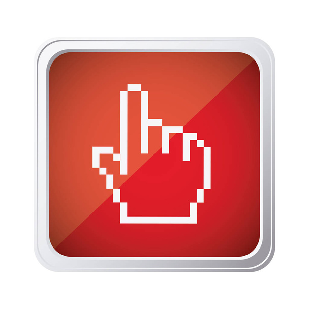 red emblem mouse hand cursor icon - Διάνυσμα, εικόνα