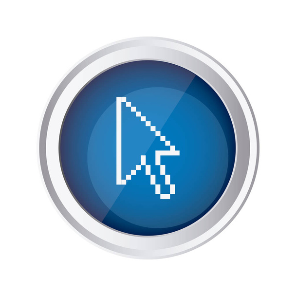 blue emblem mouse cursor icon - Vektör, Görsel