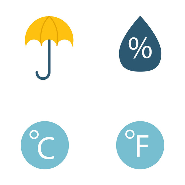 Climate forecast weather symbols vector. - Vektor, obrázek