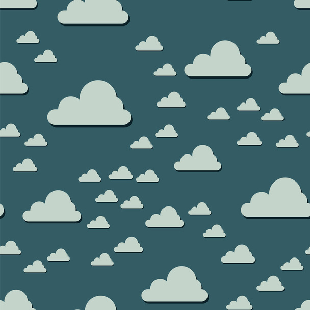 Clouds seamless pattern. Vector illustration. Abstract cartoon c - Vector, Image