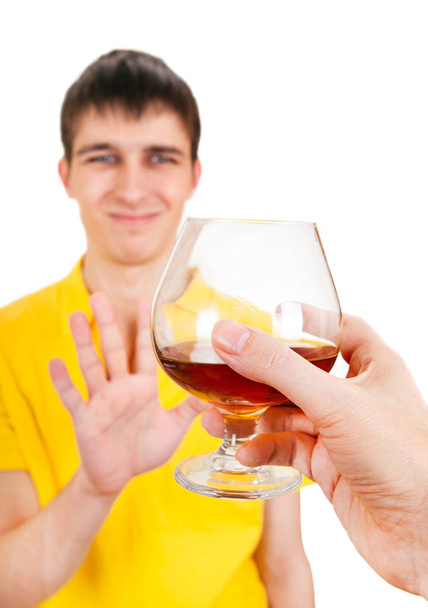 Young Man deny an Alcohol - Photo, Image