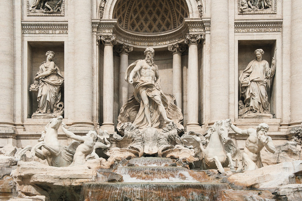 Trevi Fountain detail in Rome, Italy. - 写真・画像