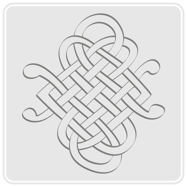 monochrome icon with Celtic art and ethnic ornaments   - Vector, Image